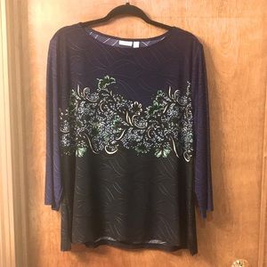 Croft&Barrow tunic top XXL 2 shades of blue